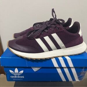 Adidas Originals Deep Purple Sneakers with White Stripes
